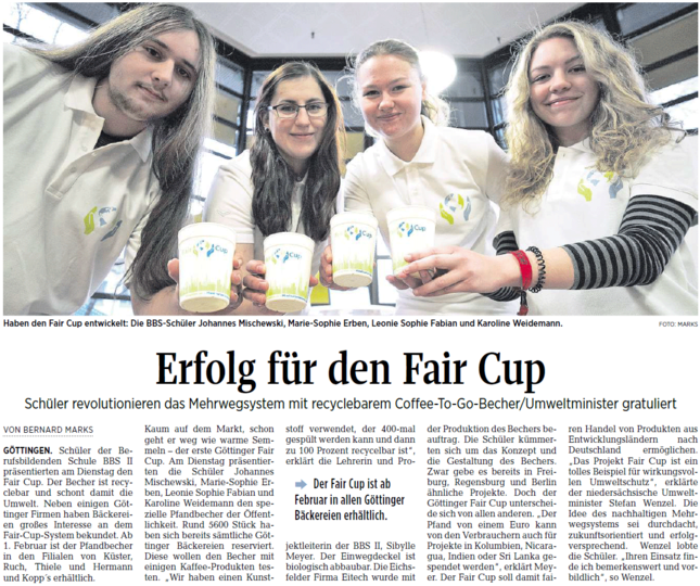 Artikel Fair Cup BBSII Göttingen