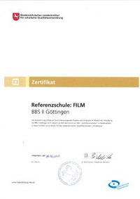 Zertifikat Referenzschule Film 